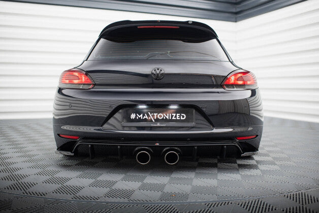 Heckansatz Diffusor V.2 passend für VW Scirocco Mk3 (R32 Auspuff) schwarz Hochglanz