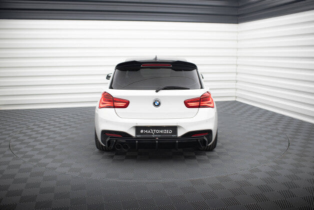 Heckansatz Diffusor V.3 passend für BMW 1er M-Paket F20 FL (Doppelauspuff li.) schwarz Hochglanz