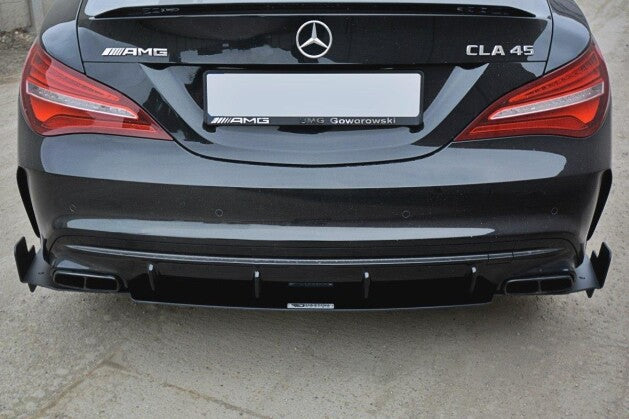Heckansatz Diffusor V.3 passend für Mercedes CLA A45 AMG C117 FL schwarz matt
