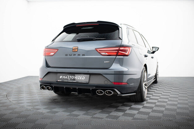 Heckansatz Diffusor V.3 passend für Seat Leon CUPRA ST Mk3 FL schwarz Hochglanz