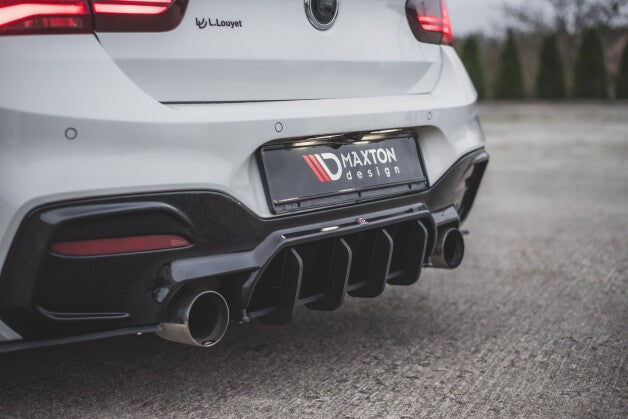 Heckansatz Diffusor V.4 passend für BMW M140i schwarz-rot
