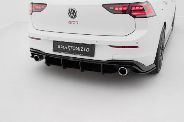 Heckansatz Diffusor V.4 passend für VW Golf GTI Mk8 roter Kern
