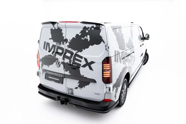 Heckspoiler Lippe passend für VW Transporter T7 / Ford Transit Custom Mk2 schwarz Hochglanz