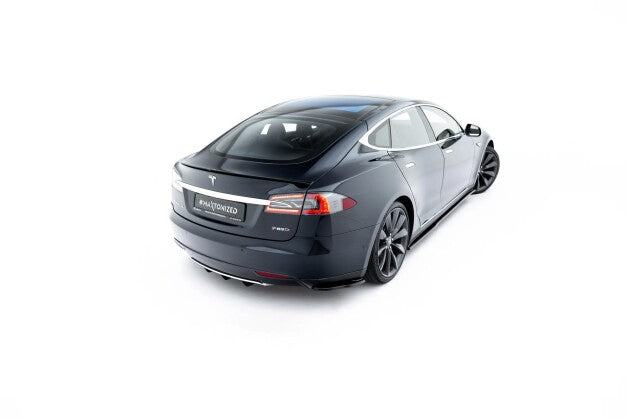Heckspoiler Lippe V.2 passend für Tesla Model S Mk1 schwarz Hochglanz