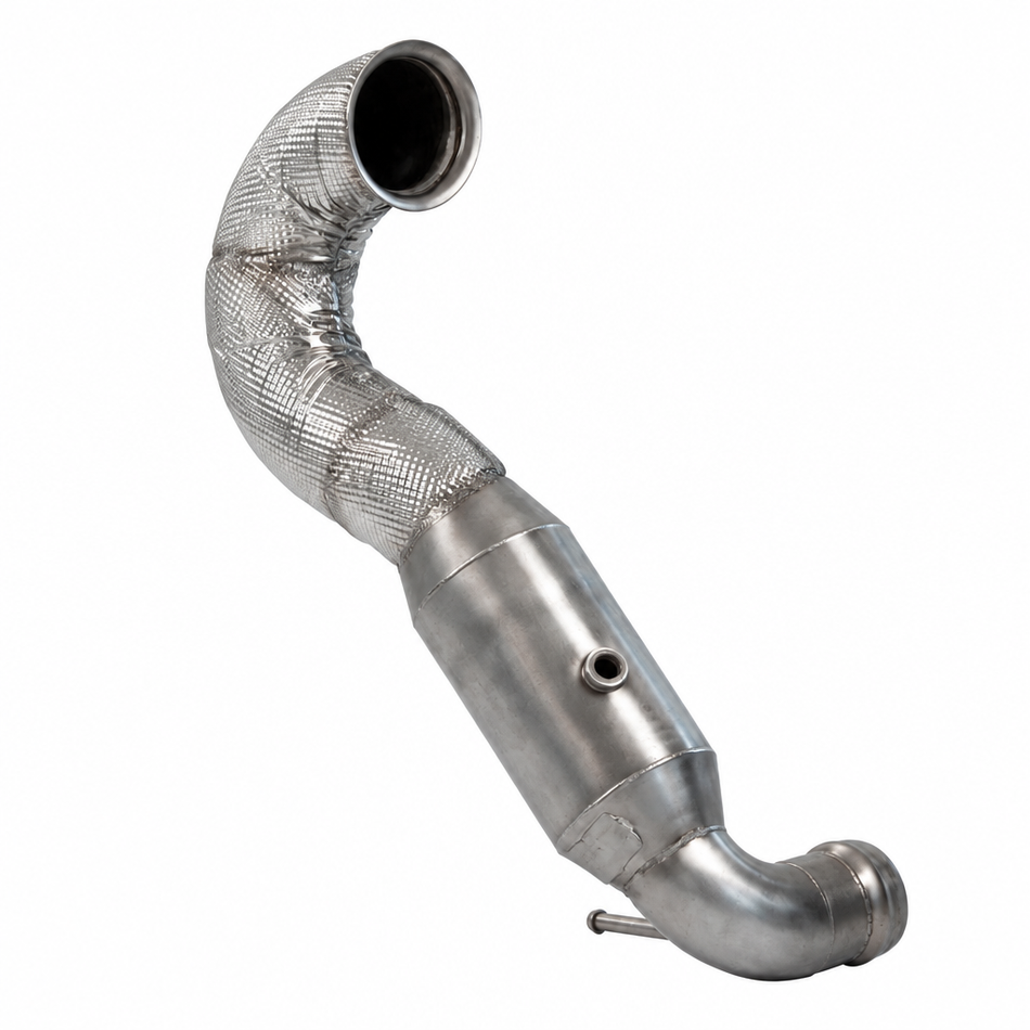 HJS ECE Downpipe 3,5" für Mercedes A45 und CLA45 AMG - 90 81 7000 von HJS Motorsport Tuning – Downpipe