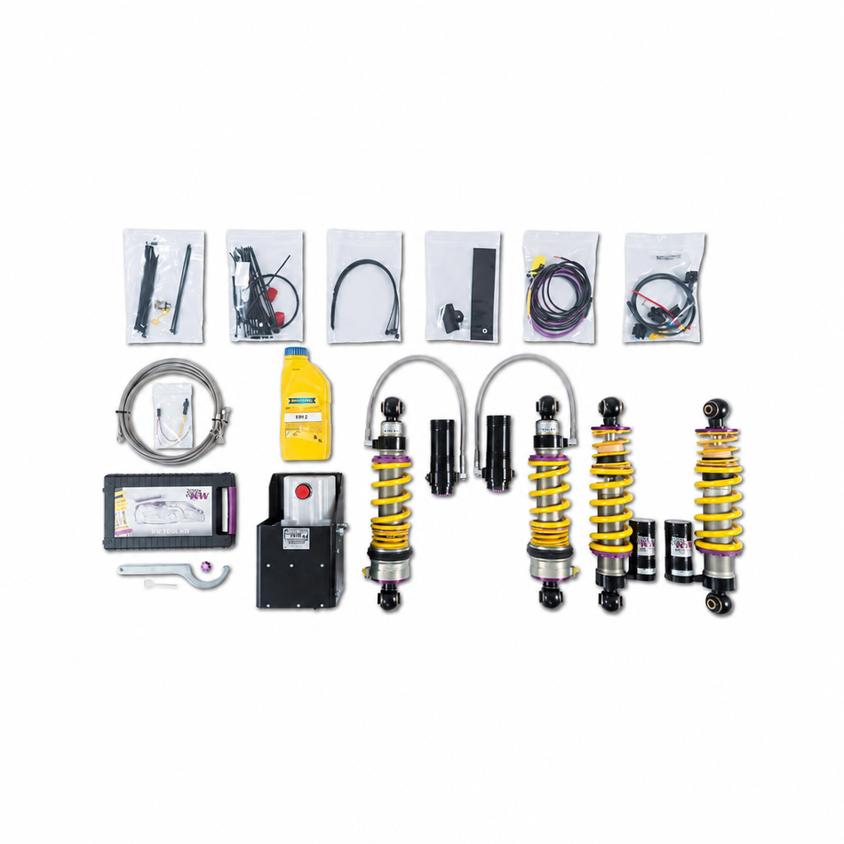 KW HLS 2 Hydraulic Lift System – Symbolbild der Produktlinie: Hydraulikzylinder, Pumpe, Steuergerät, Leitungen