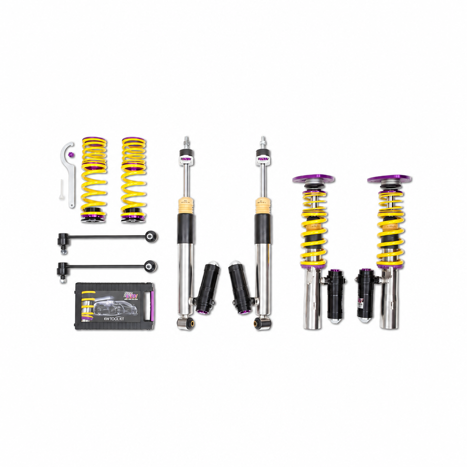 KW V3 Clubsport Gewindefahrwerk – Symbolbild der Produktlinie: Federn, Dämpfer, Werkzeug