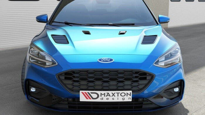 Motorhauben Luftschlitze passend für Ford Focus ST-Line / ST Mk4 (Klein) schwarz Hochglanz