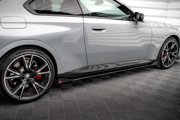Seitenschweller Ansatz (Paar) + Flaps passend für BMW 2 Coupe M-Paket / M240i G42 schwarz Hochglanz