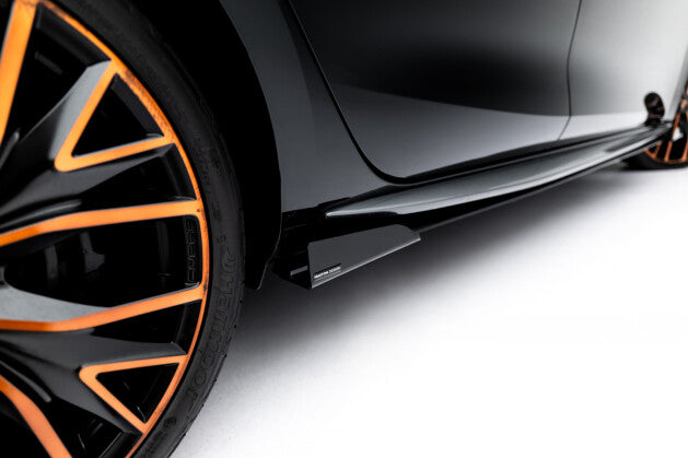 Seitenschweller Ansatz (Paar) + Flaps passend für CUPRA Leon ST / Hatchback Aero Mk1 / Mk1 FL schwarz Hochglanz (4255647862962)