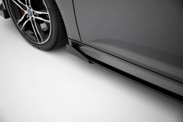Seitenschweller Ansatz (Paar) + Flaps passend für Ford Focus ST Mk3 FL schwarz Hochglanz (4255647852321)