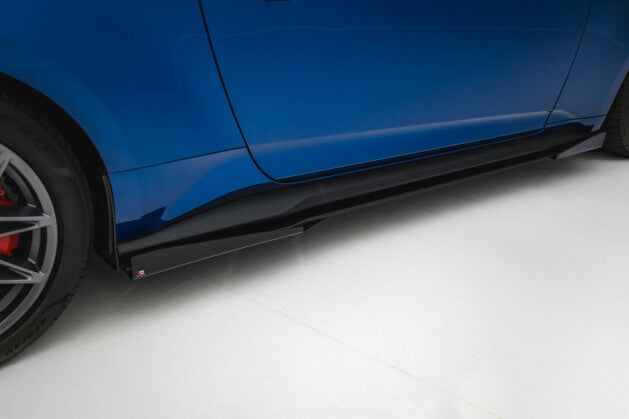 Seitenschweller Ansatz (Paar) + Flaps passend für Ford Mustang Dark Horse Mk7 schwarz Hochglanz