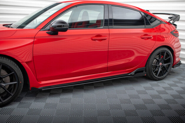 Seitenschweller Ansatz (Paar) + Flaps passend für Honda Civic Type-R Mk 11 schwarz Hochglanz