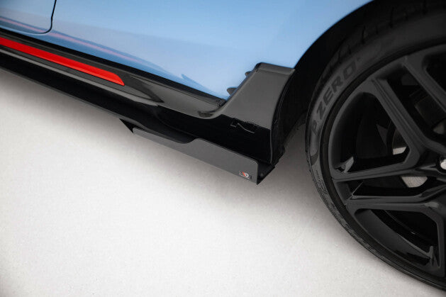 Seitenschweller Ansatz (Paar) + Flaps passend für Hyundai Veloster N Mk2 schwarz Hochglanz (4255647852178)