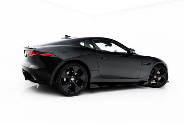Seitenschweller Ansatz (Paar) + Flaps passend für Jaguar F-Type X152 Facelift 2 schwarz Hochglanz (JAFTYPE1F2CNC-SD1BRB+SF1-G)