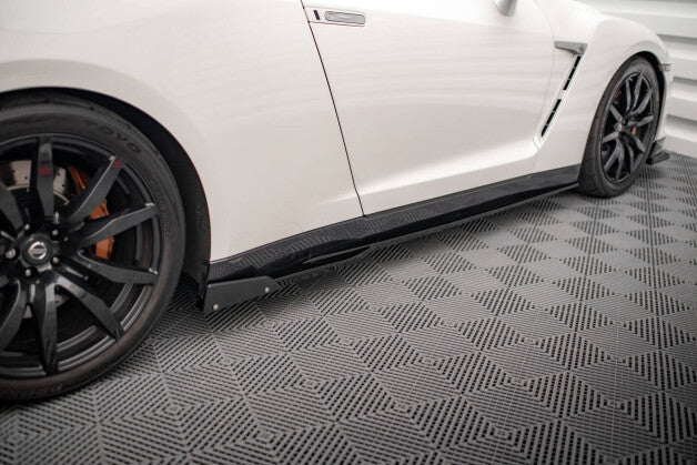 Seitenschweller Ansatz (Paar) + Flaps passend für Nissan GTR R35 FL