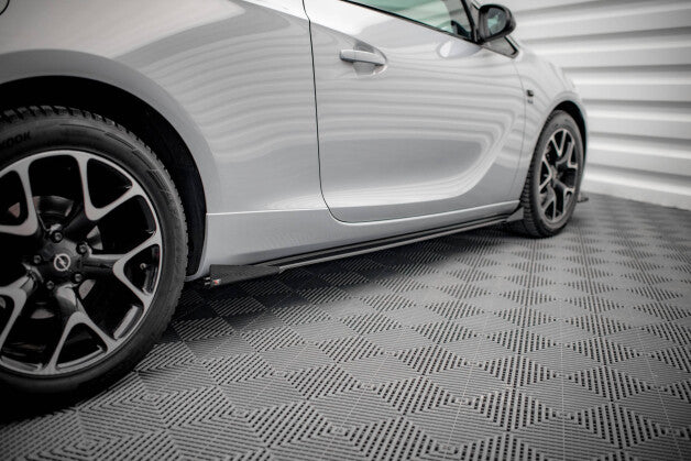 Seitenschweller Ansatz (Paar) + Flaps passend für Opel Astra GTC OPC-Line J schwarz Hochglanz