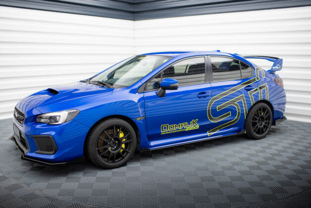 Seitenschweller Ansatz (Paar) + Flaps passend für Subaru WRX STI Mk1 schwarz Hochglanz