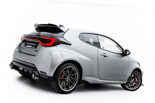Seitenschweller Ansatz (Paar) + Flaps passend für Toyota GR Yaris Mk4 Facelift schwarz Hochglanz (TOYA4FGR4CNC-SD1B+SF1-G)