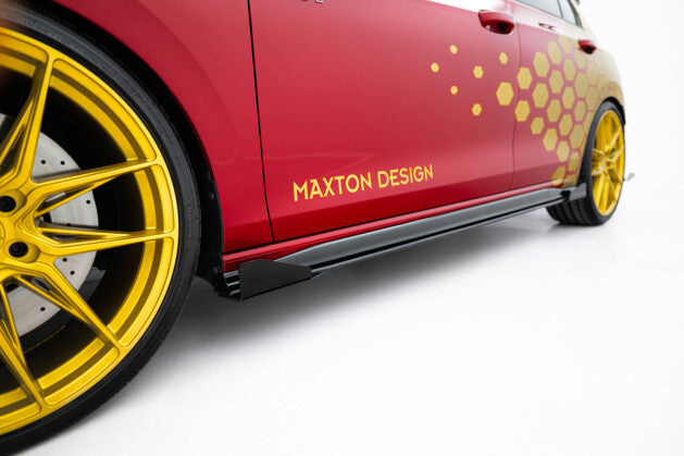 Seitenschweller Ansatz (Paar) + Flaps passend für VW Golf GTI Clubsport Mk8 FL schwarz Hochglanz (4251937897997)