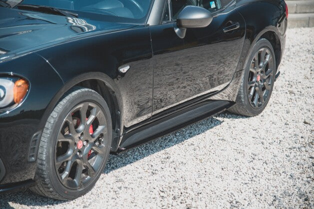 Seitenschweller Ansatz (Paar) passend für ABARTH 124 Spider schwarz Hochglanz
