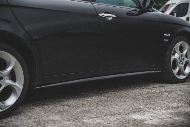 Seitenschweller Ansatz (Paar) passend für Alfa Romeo 156 FL schwarz Hochglanz
