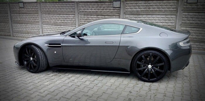 Seitenschweller Ansatz (Paar) passend für Aston Martin V8 VANTAGE schwarz Hochglanz