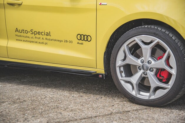 Seitenschweller Ansatz (Paar) passend für Audi A1 S-Line GB schwarz Hochglanz