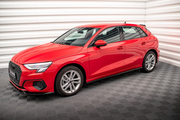 Seitenschweller Ansatz (Paar) passend für Audi A3 8Y schwarz Hochglanz