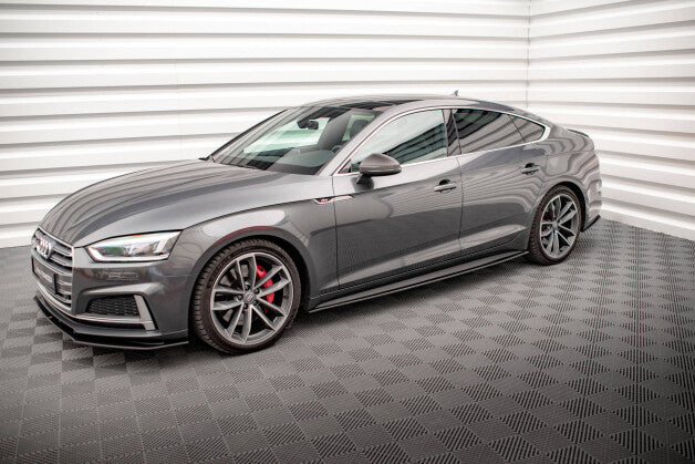 Seitenschweller Ansatz (Paar) passend für Audi A5 S-Line / S5 Sportback F5 schwarz matt