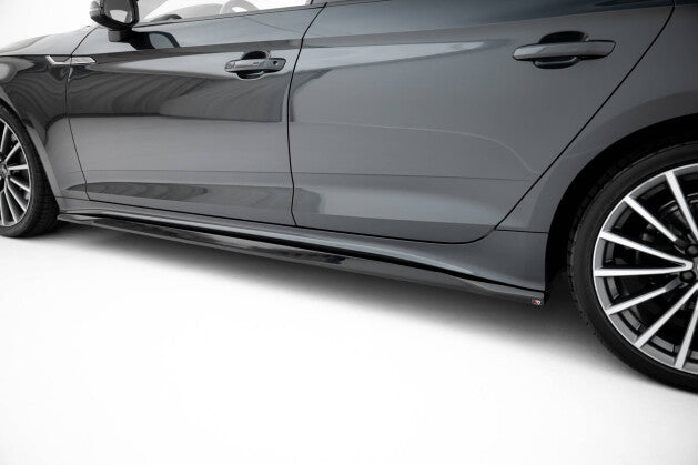 Seitenschweller Ansatz (Paar) passend für Audi A5 Sportback F5 FL schwarz Hochglanz