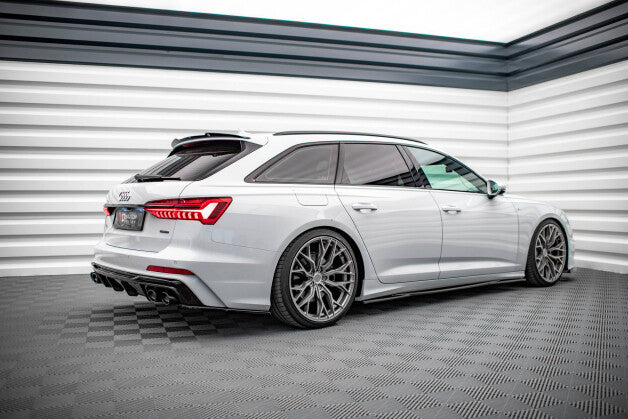 Seitenschweller Ansatz (Paar) passend für Audi A6 S-Line / S6 C8 / C8 FL schwarz Hochglanz