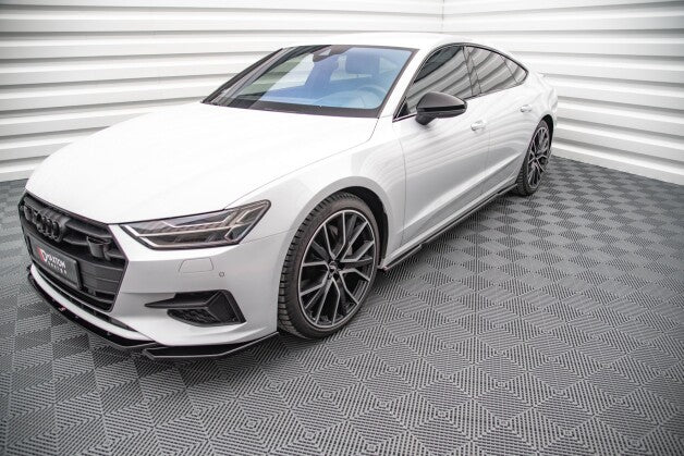 Seitenschweller Ansatz (Paar) passend für Audi A7 C8 schwarz Hochglanz