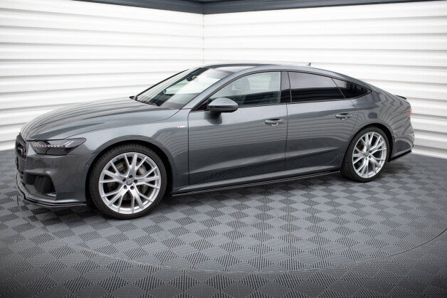 Seitenschweller Ansatz (Paar) passend für Audi A7 S-Line C8 / S7 C8 / C8 FL / S7 FL schwarz Hochglanz