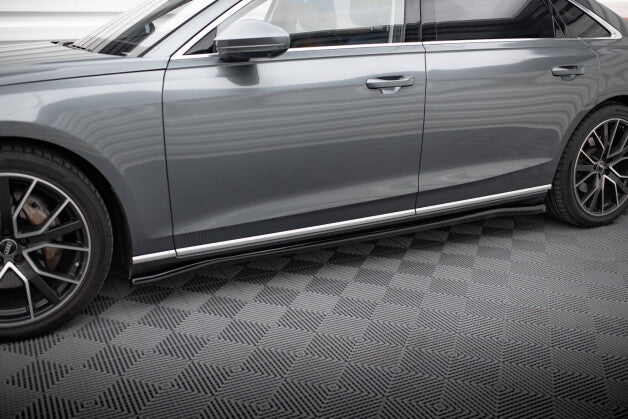 Seitenschweller Ansatz (Paar) passend für Audi A8 D5 schwarz Hochglanz
