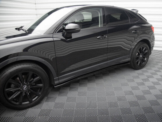 Seitenschweller Ansatz (Paar) passend für Audi Q3 Sportback F3 schwarz Hochglanz