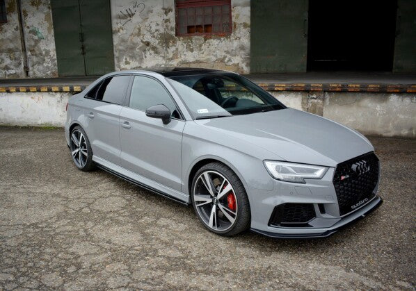Seitenschweller Ansatz (Paar) passend für Audi RS3 Limousine 8V FL schwarz Hochglanz