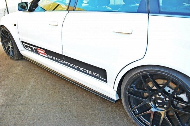 Seitenschweller Ansatz (Paar) passend für Audi RS4 B5 schwarz Hochglanz