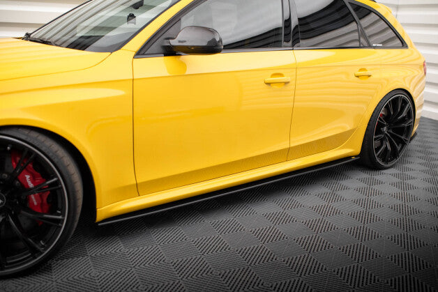Seitenschweller Ansatz (Paar) passend für Audi RS4 B8 schwarz matt