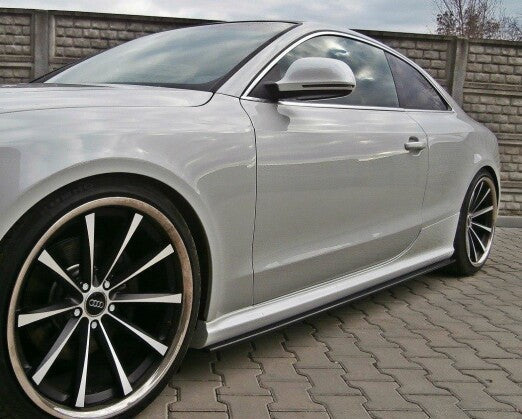 Seitenschweller Ansatz (Paar) passend für Audi RS5 8T / 8T FL schwarz Hochglanz