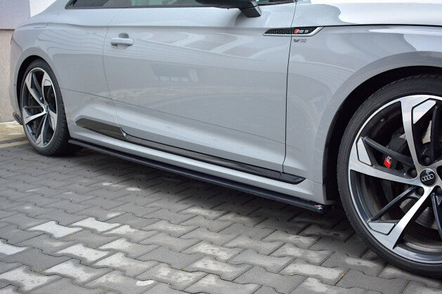 Seitenschweller Ansatz (Paar) passend für Audi RS5 Coupe F5 schwarz Hochglanz