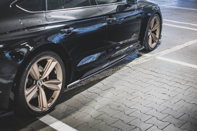 Seitenschweller Ansatz (Paar) passend für Audi RS5 Sportback F5 FL schwarz Hochglanz