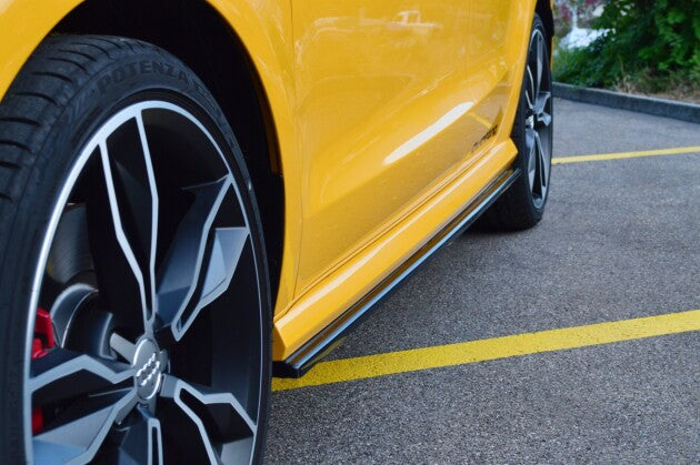 Seitenschweller Ansatz (Paar) passend für Audi S1 8X schwarz Hochglanz