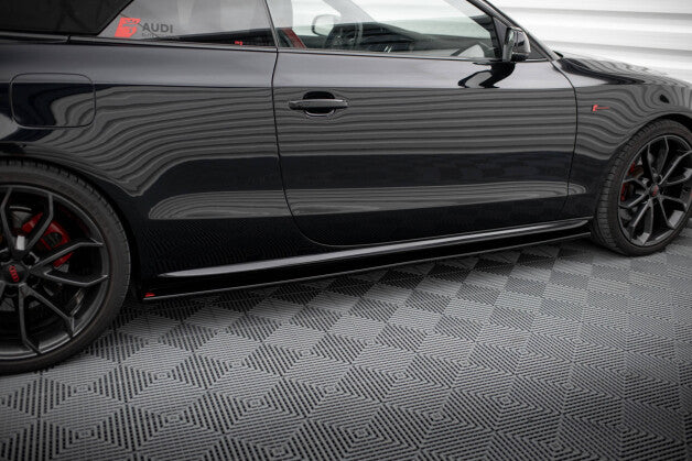 Seitenschweller Ansatz (Paar) passend für Audi S5 / A5 / A5 S-Line 8T / 8T FL schwarz Hochglanz