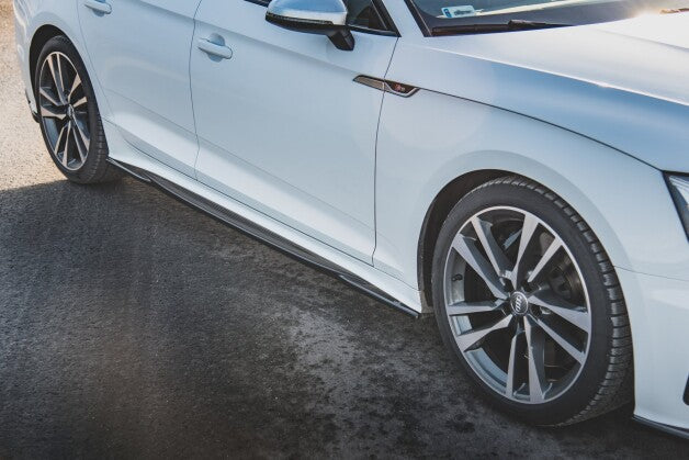 Seitenschweller Ansatz (Paar) passend für Audi S5 / A5 S-Line Sportback F5 FL schwarz Hochglanz