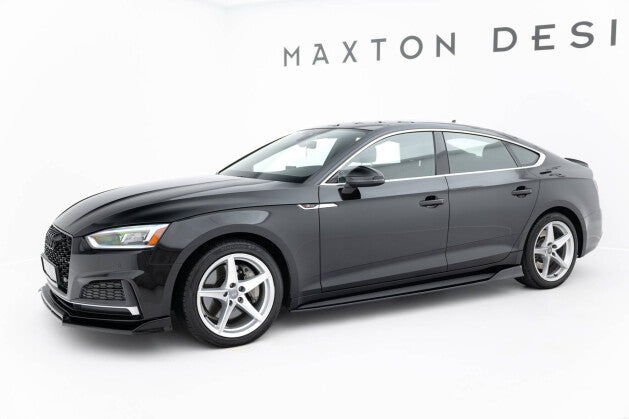 Seitenschweller Ansatz (Paar) passend für Audi S5 / A5 S-Line Sportback F5 schwarz Hochglanz