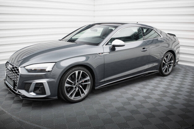 Seitenschweller Ansatz (Paar) passend für Audi S5 Coupe / A5 S-Line Coupe F5 FL schwarz Hochglanz