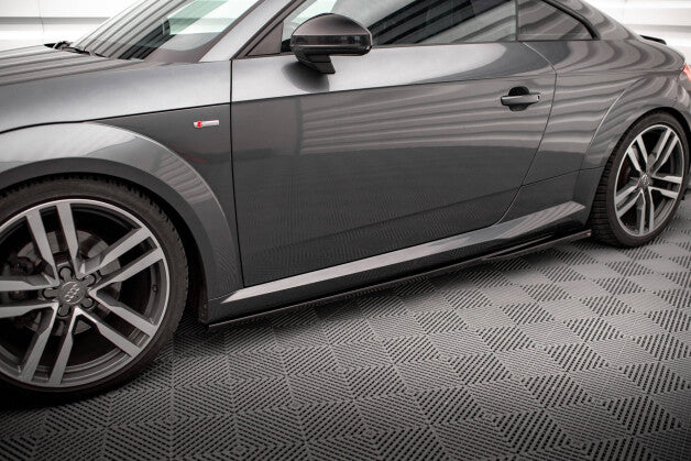 Seitenschweller Ansatz (Paar) passend für Audi TT S-Line 8S schwarz Hochglanz