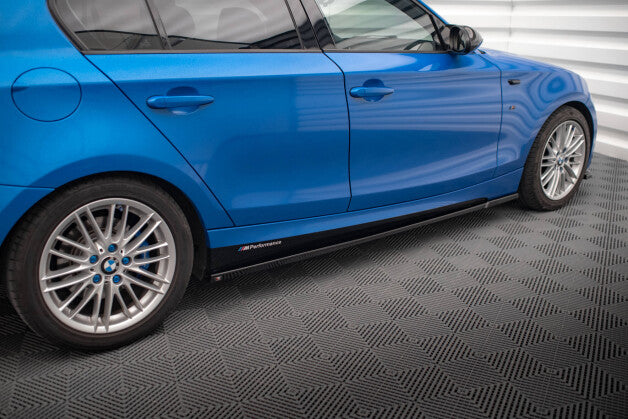 Seitenschweller Ansatz (Paar) passend für BMW 1er M-Paket E87 FL schwarz Hochglanz