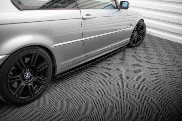 Seitenschweller Ansatz (Paar) passend für BMW 3er Coupe E46 schwarz Hochglanz